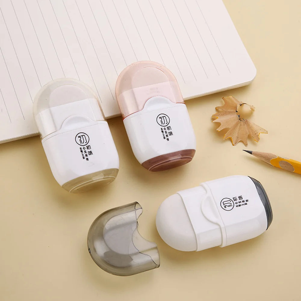 1pc Multifunctional Eraser Pencil Sharpener 2 In 1 Kawaii School Supplies Stationery Items Student Erasers for Kids