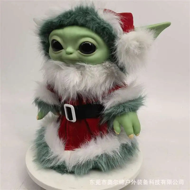 Christmas Baby Yoda Toy Grinch Doll Ornaments Clothing Green Hair Monster Doll Decoration Props Yoda Collection Christmas Gifts.