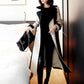 DEAT Woman Trench Coat Color Block With Belt Notched Full Sleeve Elegant High Street Style 2024 New Autumn Fashion 15TT172