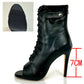 Women's Black Peep-Toe High Heel Stilettos Size 46 New Fashion Brand Party Boots for Ballroom Latin Jazz Dance Sexy Party Shoes
