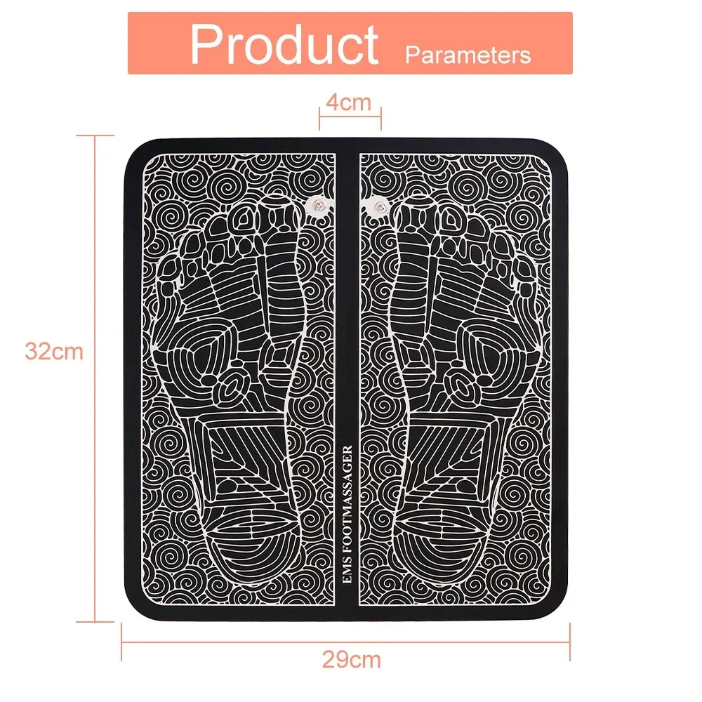 Electric Tens Foot Vibrator Cushion Blood Circulation Muscle Relax Pain Acupunctur Pad EMS Foot Massager Mat Foot Health Care