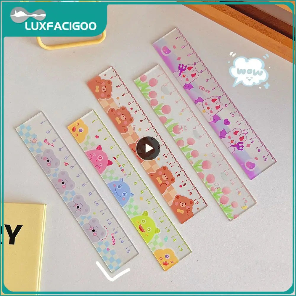 Cartoon Ruler Study Cartoon Convenient Fashionable Accurate Novelty Back To School Items Fun Office Accessories Stationery Scale