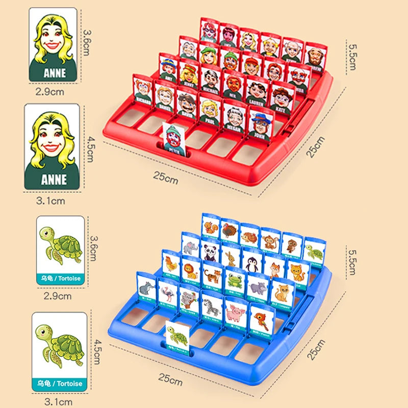 Who Is It Family Memory Guessing Game Parent-child Interaction Board Game Card Toy Kids Montessori logical Reasoning Puzzle Toy