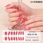 16 Strips Semi-cured Gel Nail Art Stickers 3D Hot Stamping Phototherapy Long Lasting Manicure Stickers Full Cover Nail Charms