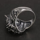 Authentic 925 Sterling Silver Dragon Rings For Men With Garnet Natural Stone Red Eyes Vintage Punk Rock Mens Fine Jewelry