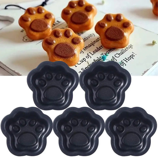 ５pcs Baking Tools Non-Stick Cat Claw Cupcake Mold Easy Demoulding Mini Cake Pan Aluminum Pastry Molds Bakery
