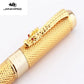 JINHAO Luxury Dragon Bright Gold squares Line Barrel Rollerball Pens Medium Nib New