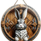 Round Wooden Sign Easter Bunny Art Logo Decoration, Suitable for Bar Home Living Room Room Courtyard Wall Decoration