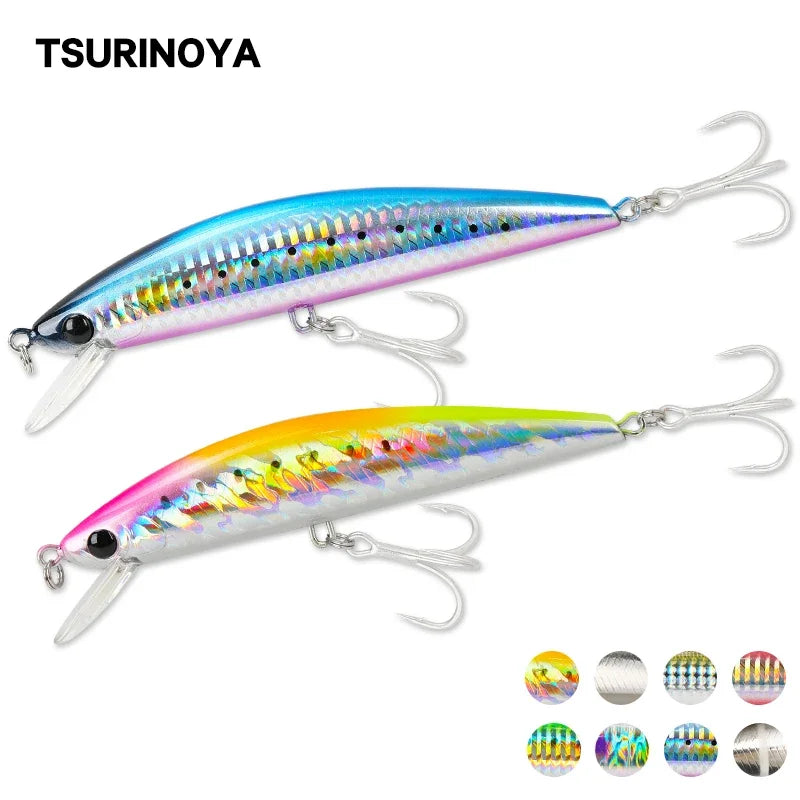 TSURINOYA Sinking Minnow Fishing Lure DW37 120mm 40g Sea Fishing Saltwater Hard Bait High Strength Boat Tackle Tuna Mackerel