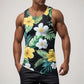 Men Vest Casual Comfortable Soft Breathable Fashion Printed Beach Tank Top Compression Hawaiian Vacation Pullover Plus Size