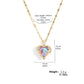 ZAKOL Gorgeous Colorful Zircon Love Heart Pendant Necklace For Women Fashion Stainless Steel Neck Chain Jewelry Gift