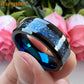 iTungsten 8mm Black Blue Color Tungsten Wedding Band Men Women Nice Dragon Ring  Meteorite Based Fashion Jewelry Comfort Fit