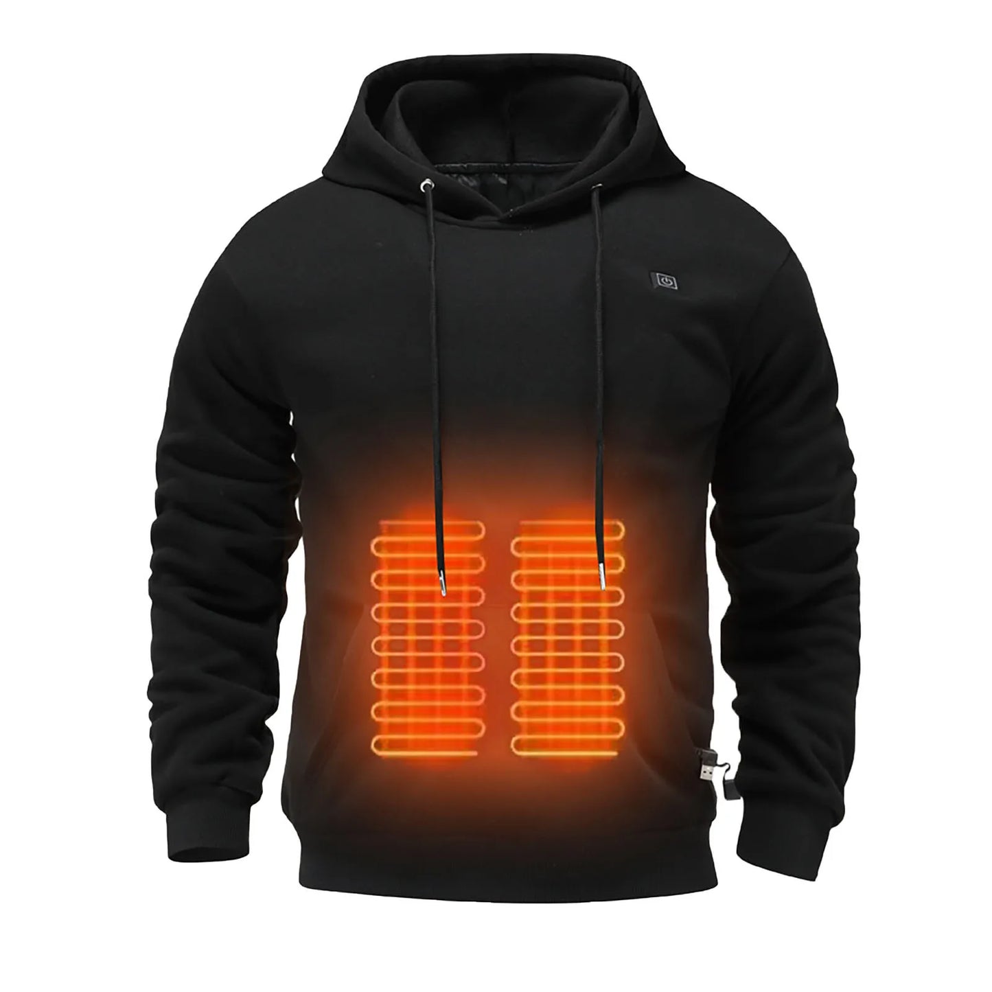 2024 Outdoor Electric USB Heating Sweaters Hoodies Men Winter Warm Heated Clothes Charging Heat Jacket Sportswear