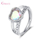 925 Sterling Silver New Arrival Colorful Heart-shaped Youthful Smart Wedding Rings Jewelry Gift For Women Girls