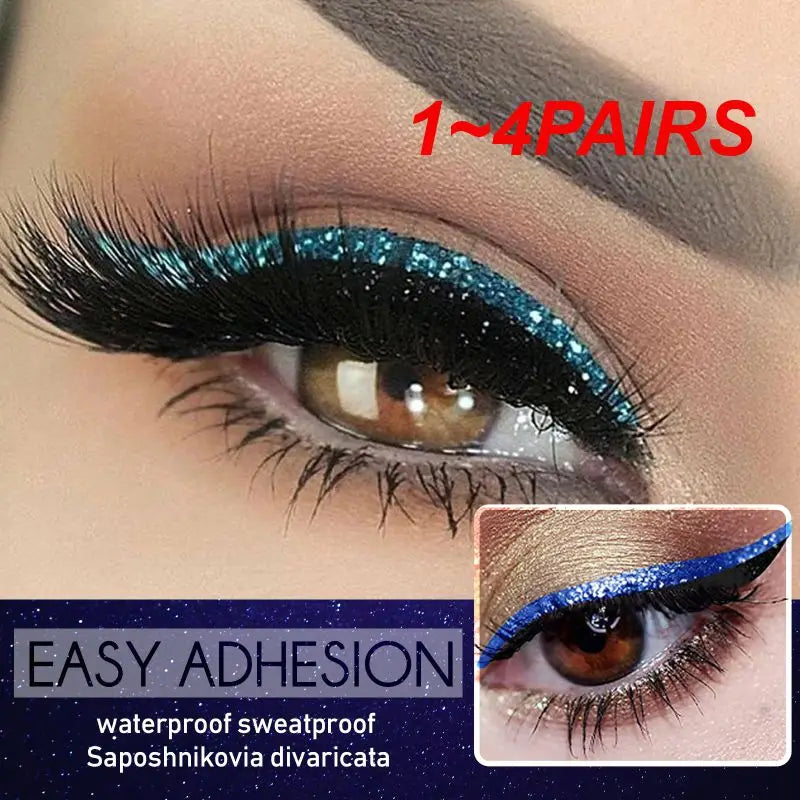 1~4PAIRS Waterproof Eyelid Line Stick Reusable Eyeliner Lash Wiederverwendbare Eyeliner Eyeliner Makeup Sticker Maquillage