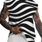 Vintage Striped Graphic Tank Tops For Men Fashion Casual Summer Sleeveless 3D Printed Vest Loose Crew Neck Quick Dry Sports Tees