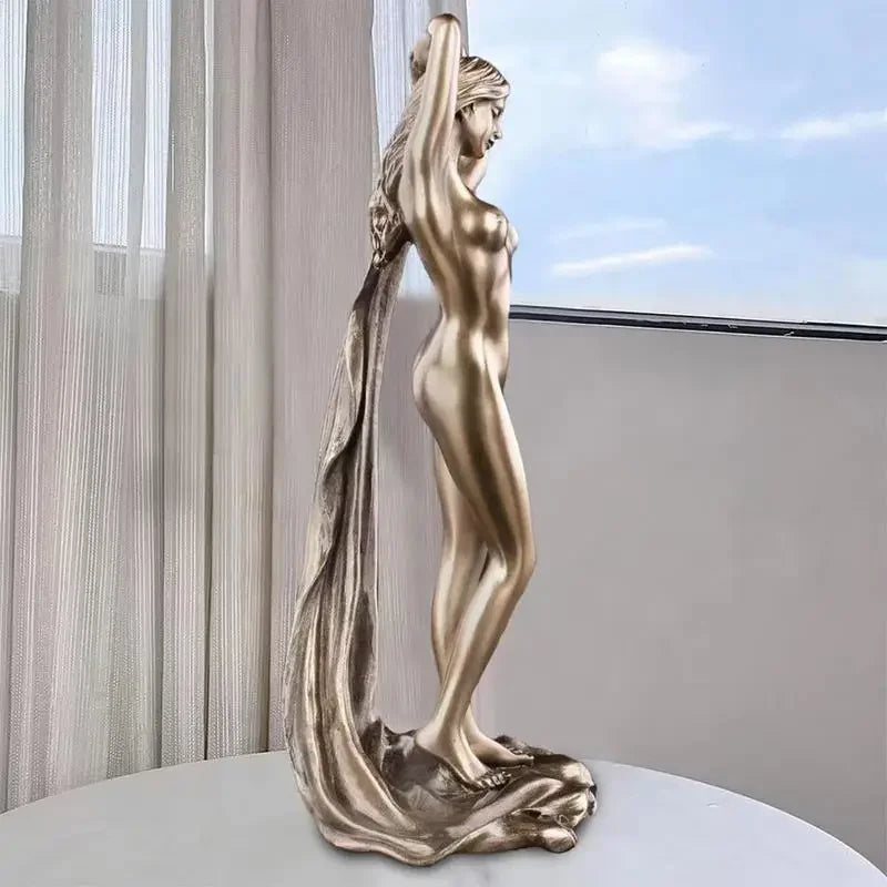 Creative Resin Goddess Figurine Bronze Lady Justice Statue Mythology Themiss Greeks Goddess Cute Resin Craft For Home Decoration