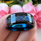 iTungsten 8mm Black Blue Color Tungsten Wedding Band Men Women Nice Dragon Ring  Meteorite Based Fashion Jewelry Comfort Fit