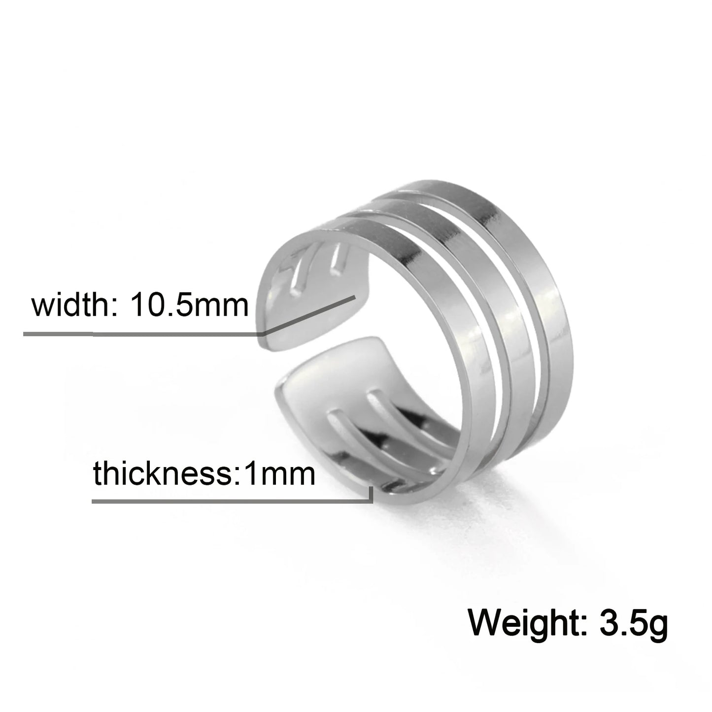 My Shape Geometric Black Rings for Men Women Stainless Steel Wide Cuff Ring Couple Dating Fashion Jewelry anillos mujer bague