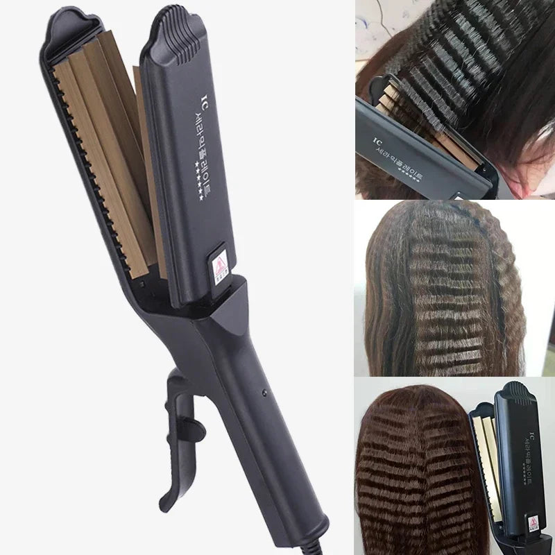 Ceramic Crimper Iron For Fluffy Hairstyle Curling Iron Corrugation Plate Crimper Hair Irons Anti Static Hair Crimping Iron