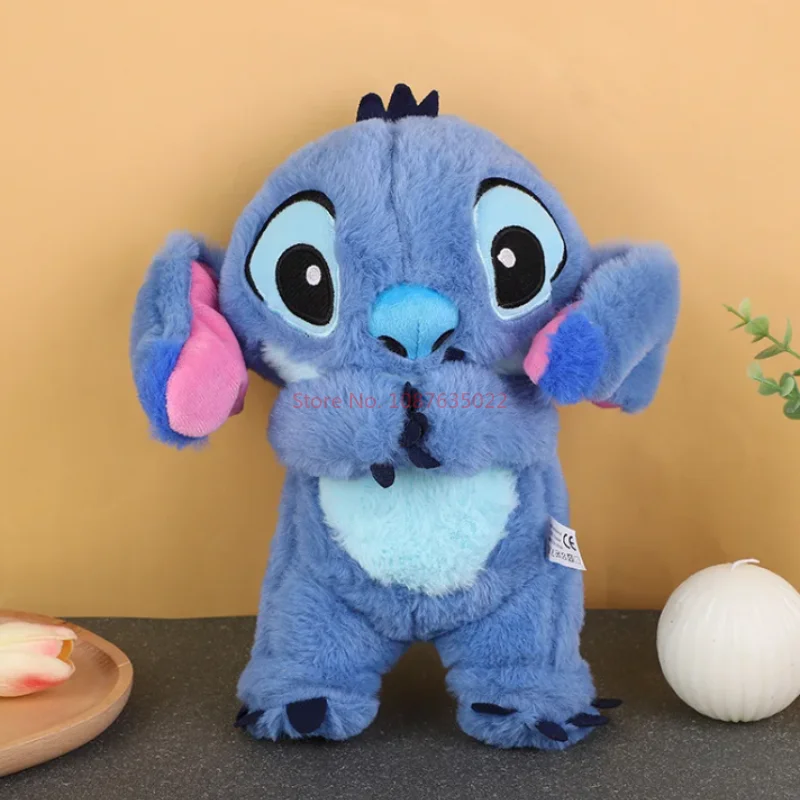 Kawaii Disney Stitch Plush Doll Lilo & Stitch Baby Sleeping Companion Soothing With Air Bag And Light Doll Breathing Toys Gifts