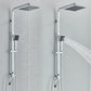 Chrome Black Bath Shower Wall Mount Rainfall Shower With Handheld Shower 2-way Shower Switch Bathroom Shower System