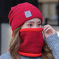 2 Pcs/Set Women Winter Hat Scarf Set Knitted Thickened Solid Color Warm Windproof Elastic Anti-slip Plush Cycling Neck Wrap Bean