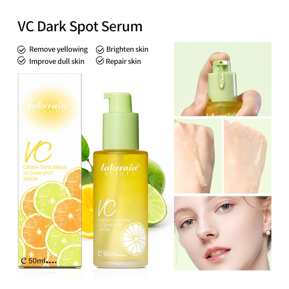 50ml Vitamin C Dark Spot Care Serum Whitening Brightening the Skin Facial Spot Essence Green Tangerine VC Serum SkinCare