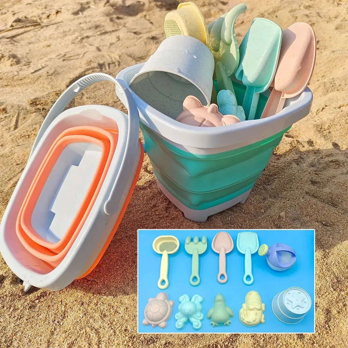 11 PCS Beach Toys for Kids Sand Toys Set for Toddlers Sandbox Toys with Bucket Shovel Rake Set Summer Outdoor Children Gift