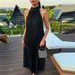 Women Sexy Off Shoulder Gala Dress New 2025 Elegant Solid Swing Loose Party Dress Spring Female Halter Slim Banquet Long Dress