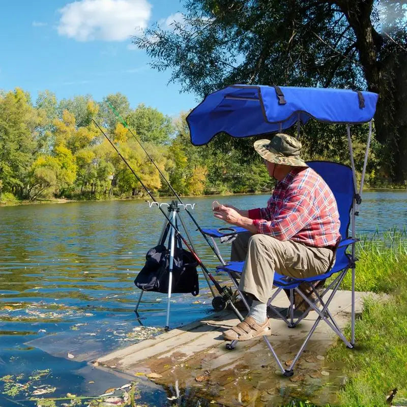 Folding Canopy Chair With Shade Portable Recliner Beach Chair Leisure Fishing Beach Outdoor Garden Lawn Camping Chair