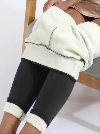 CHRLEISURE Women Winter Thicken Leggings Warm Fleece Pants Female Thermal Leggins