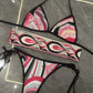Women Swimsuit Split Swimsuit Bikini Striped Geometry Pattern One-Piece Swimsuit