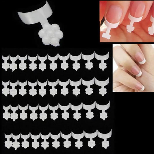 Trendy New Hot False Nail Wraps Acrylic Nails White Wrap Nail Tips Short French Manicure