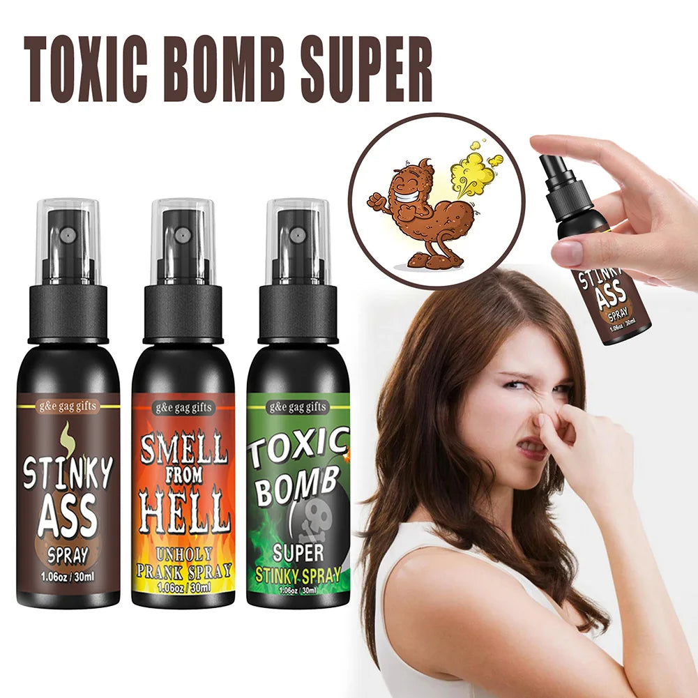 1-10pcs 30ML Liquid Fart Spray Can Stink Bomb Ass-Smelly Stinky Gas Crap Gag Prank Novelties Toy Joke Party Supplies