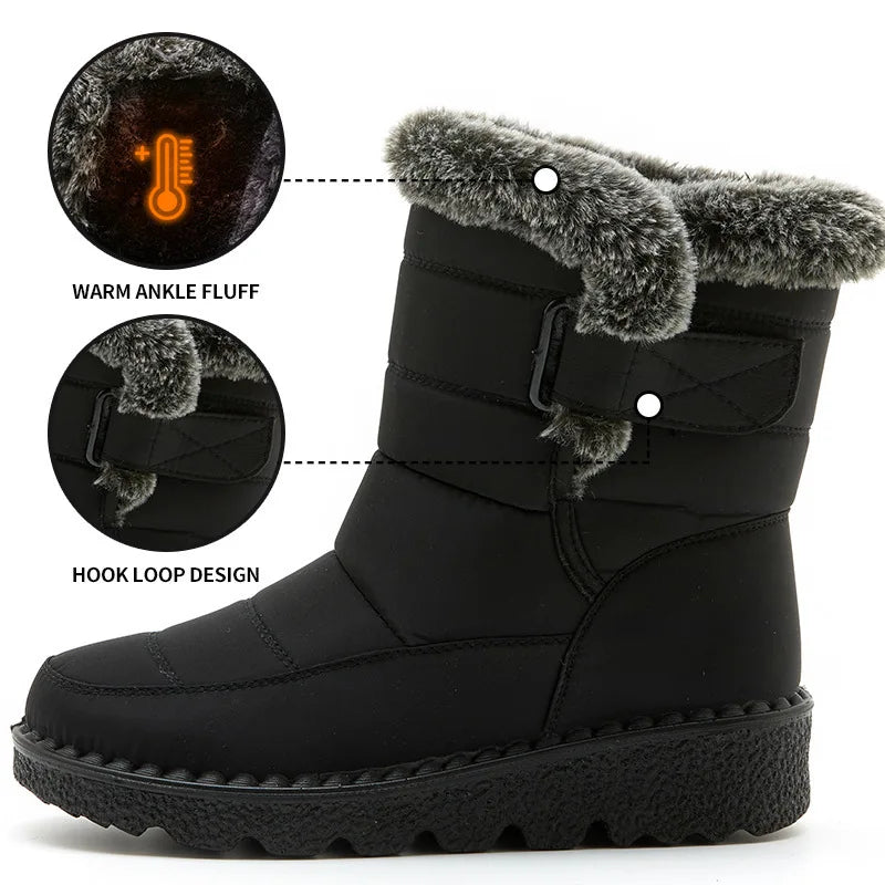 WTEMPO Women Boots Women Snow Boots With Heels Winter Shoes Women 2022 New In Luxury Designer Botte Femme Platform Winter Boots