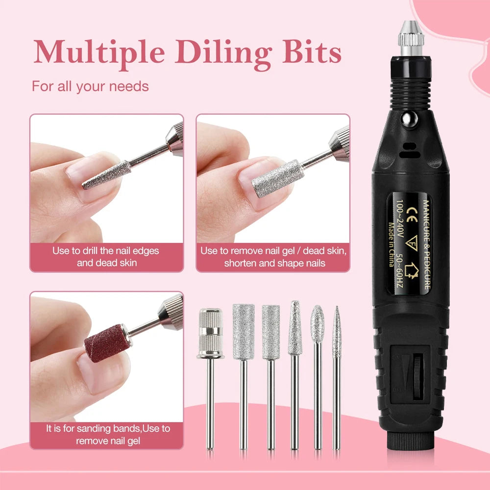 LINMANDA Fashion Electric Nail Sander Professional Nail Art Sanding File Pen Tools Nail Drill Machine Mill For Manicure Driller