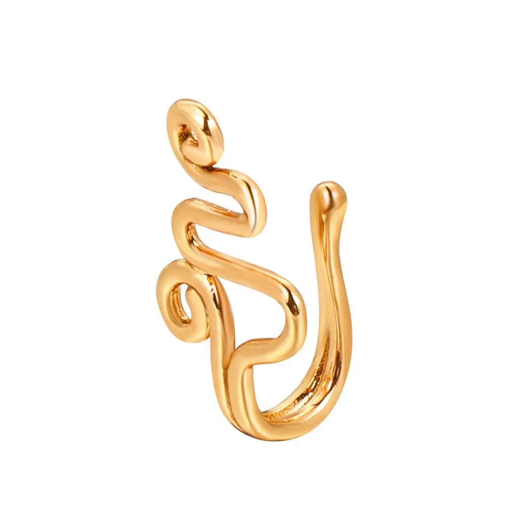 Men Women Nose Ring Clip Fake Septum Piering Rock Hip Hoop Punk Stainless Steel Body Jewelry Non Perforation Nose Clips Ring Z6