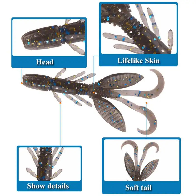 1Pcs Fishing Lure 55mm Soft Lure Fishing Lures Soft Silicone Baits Shrimp Bass Peche Gear Fishing Tackle Accessories