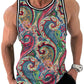 Mens Retro Ethnic Graphic Tank Tops Summer Casual Crew Neck 3D Printed Sleeveless Vest Fashion Breathable Sports Tees Tops