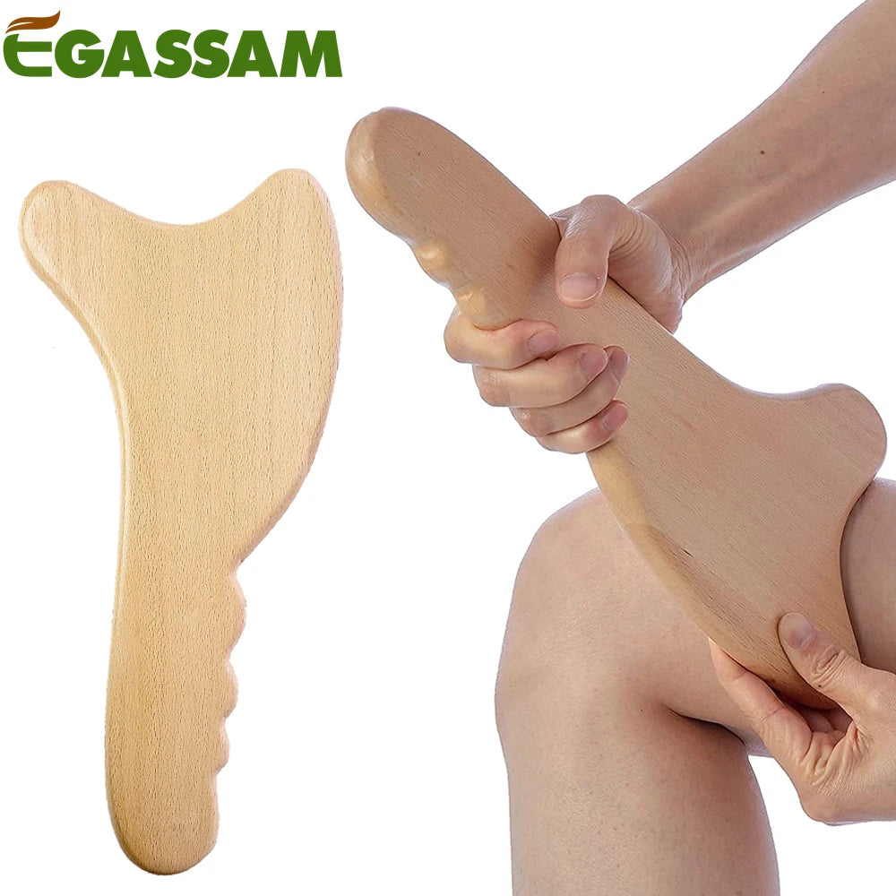 1Pcs Wooden Lymphatic Drainage Massager Paddle Manual Anti-Cellulite Gua Sha Tool Muscle Pain Relief Soft Tissue Therapy Device