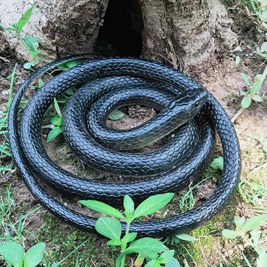 1.23m Fake Realistic Rubber Toy Snake Simulation Anaconda Scary Halloween To Scare Birds Props Prank Trick Toy Accessories