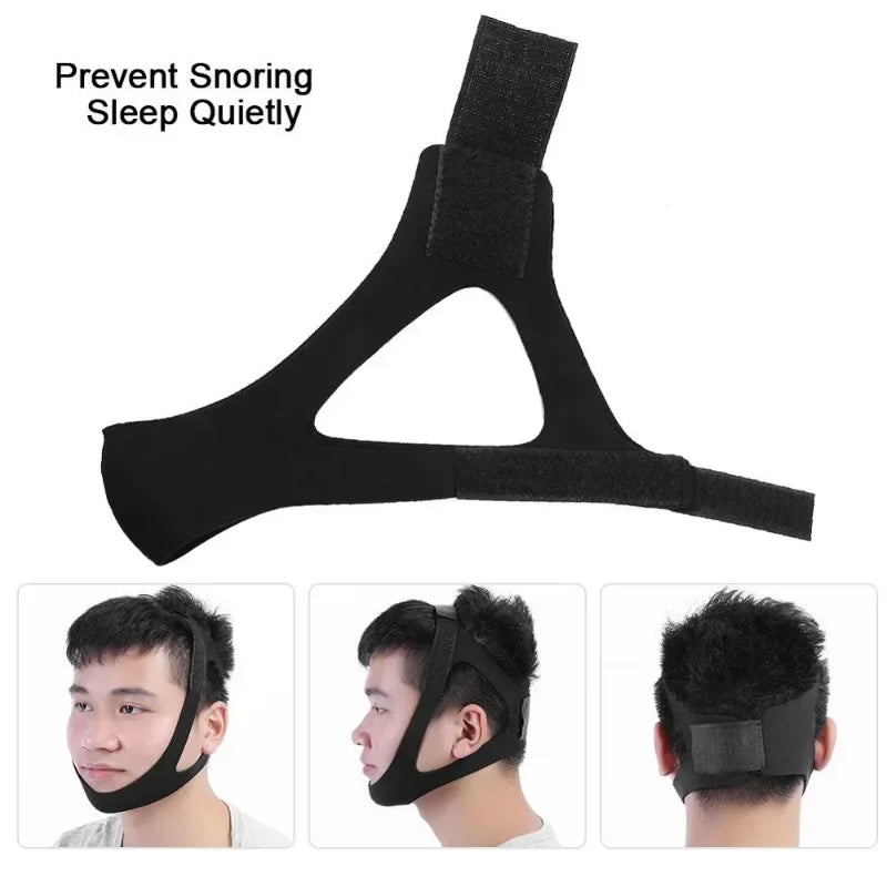 Adjustable Anti Snoring Sleep Apnea Belt Triangular Headband Chin Jaw Support Strap Unisex Headband Neoprene Medical Health Care