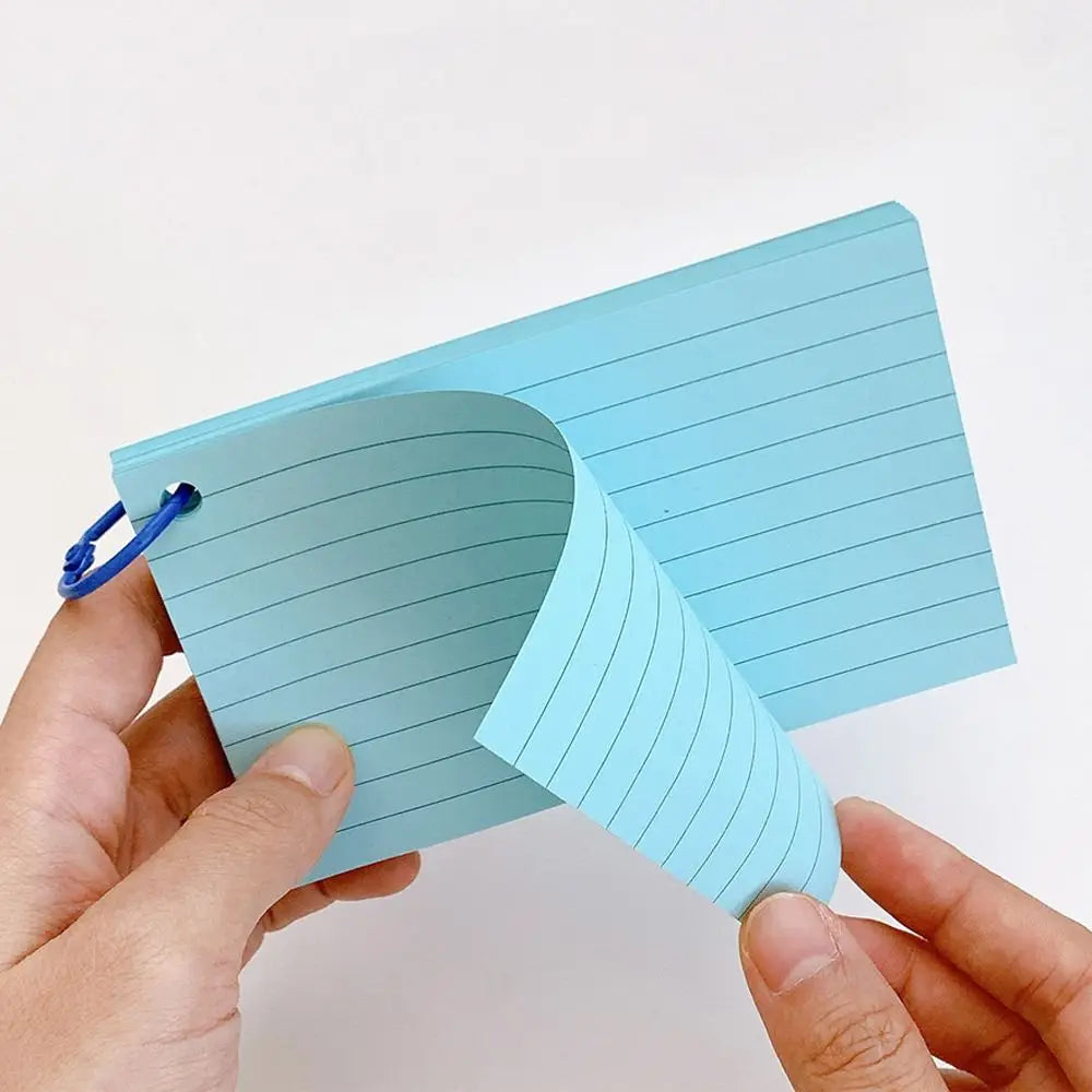 Loose-Leaf Binder Memo Book Portable Horizontal Line Double-sided Flash Cards With Cover Loose-Leaf Index Cards Office