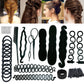 1Set bun shaper Basic Styling Toool Braid Styling Hairpins Twist Hair Clips Hairstyle Braider Sponge Donut Bun Maker DIY Women