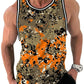 Men's Retro Ethnic Print Crew Neck Tank Top Texture Plaid Stripe 3d Vest Fashion Street Sleeveless Breathable Casual Sport Tops