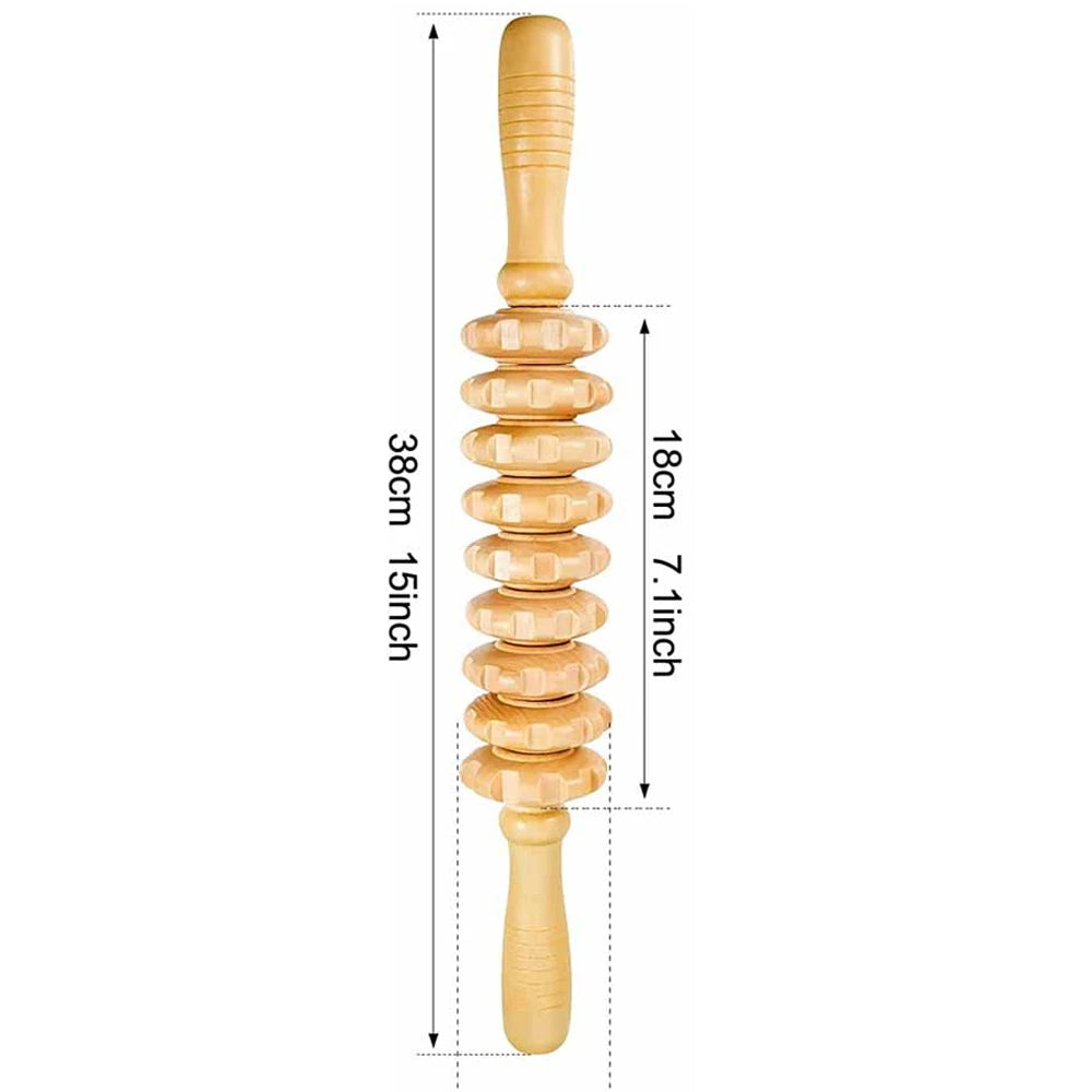 Wood Therapy Massage Tool,Body Roller Stick,Anti Cellulite Tool,Lymphatic Drainage Paddle Tool,Muscle Release Stick Rod,gua sha