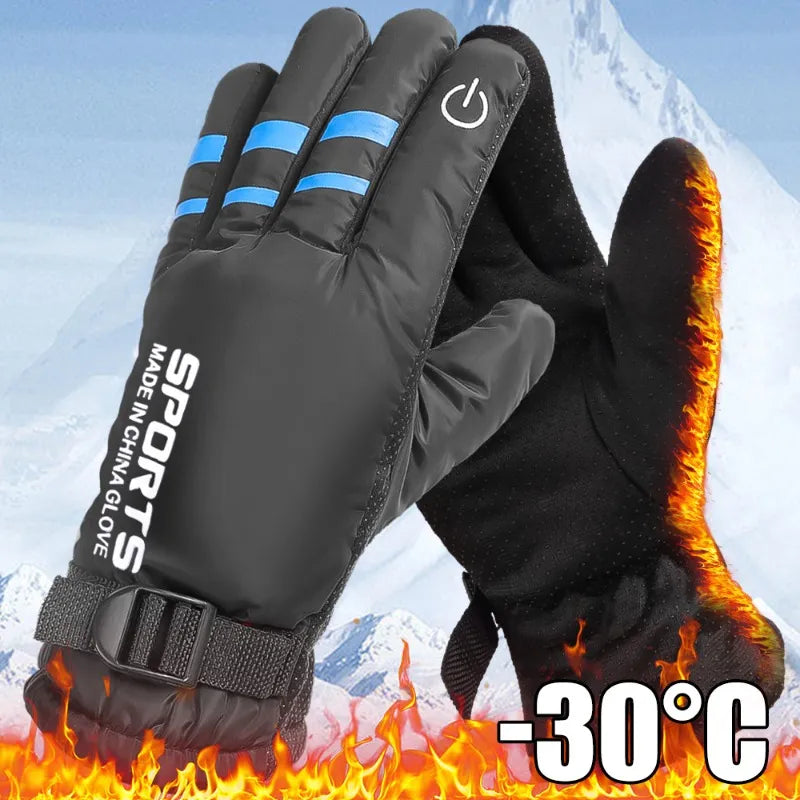 Winter Cycling Gloves Men Outdoor Waterproof Skiing Riding Hiking Motorcycle Warm Mitten Gloves Unisex Thermal Sport Gloves