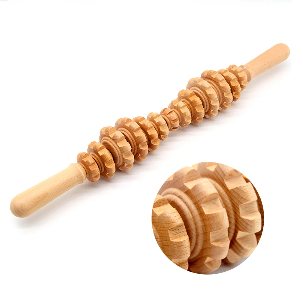 1Pcs Wood Therapy Massage Tools Anti Cellulite Lymphatic Drainage Body Massager Gua Sha Tools Full Body Muscles Pain Relief