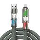 100W Super Fast Charge 4in1 Functional USB Type C Liquid Silicone Aluminum Alloy Data Cable